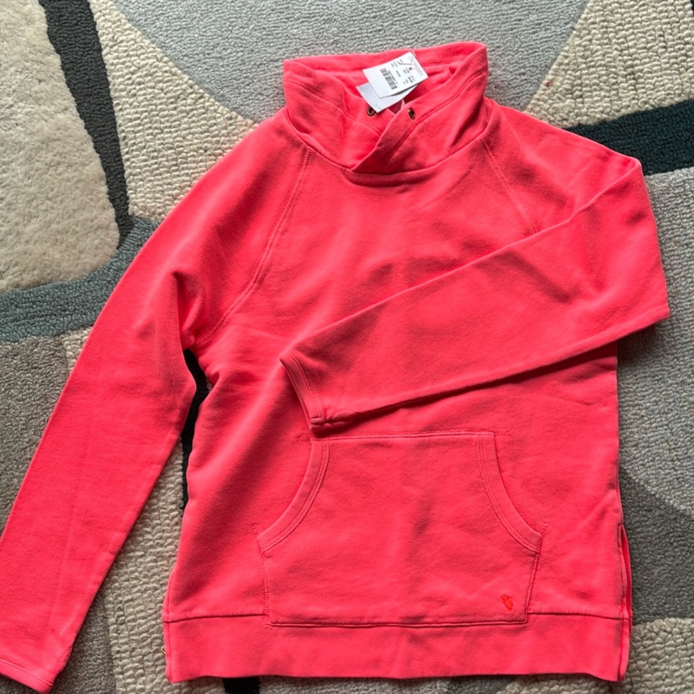 New with tags J.Crew crew cut girls size 14 coral funnel neck hoodie, sweatshirt